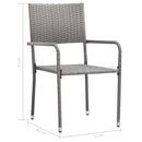 havestole 2 stk. stabelbare polyrattan grå