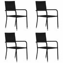 havestole 4 stk. stabelbare polyrattan sort