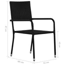 havestole 4 stk. stabelbare polyrattan sort