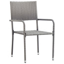 havestole 4 stk. stabelbare polyrattan grå
