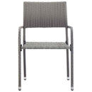 havestole 4 stk. stabelbare polyrattan grå