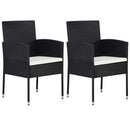 havestole 2 stk. cremehvide hynder polyrattan sort