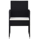 havestole 2 stk. cremehvide hynder polyrattan sort