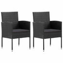 havestole 2 stk. sorte hynder polyrattan sort