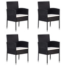 havestole 4 stk. cremehvide hynder polyrattan sort