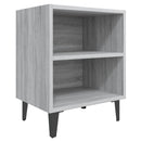 sengebord med metalben 40x30x50 cm grå sonoma-eg