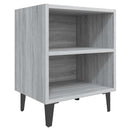 sengebord med metalben 40x30x50 cm grå sonoma-eg