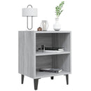 sengebord med metalben 40x30x50 cm grå sonoma-eg