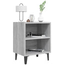 sengebord med metalben 40x30x50 cm grå sonoma-eg