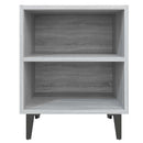 sengebord med metalben 40x30x50 cm grå sonoma-eg