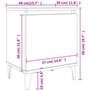 sengebord med metalben 40x30x50 cm røget egetræsfarve