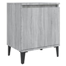 sengebord med metalben 40x30x50 cm grå sonoma-eg