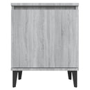 sengebord med metalben 40x30x50 cm grå sonoma-eg