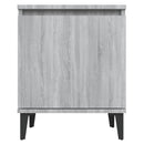 sengeborde med metalben 40x30x50 cm grå sonoma-eg
