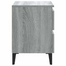 sengeborde 2 stk. med metalben 40x35x50 cm grå sonoma-eg