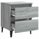 sengeborde 2 stk. med metalben 40x35x50 cm grå sonoma-eg