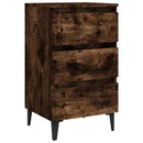 sengebord med metalben 40x35x69 cm røget egetræsfarve