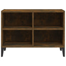 tv-bord med metalben 69,5x30x50 cm røget eg