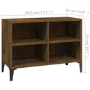 tv-bord med metalben 69,5x30x50 cm røget eg