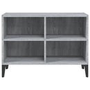 tv-bord med metalben 69,5x30x50 cm grå sonoma-eg