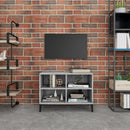 tv-bord med metalben 69,5x30x50 cm grå sonoma-eg