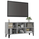 tv-bord med metalben 103,5x30x50 cm grå sonoma-eg