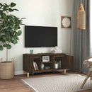 tv-bord med massive træben 103,5x35x50 cm røget egetræsfarve
