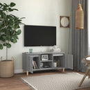 tv-bord med massive træben 103,5x35x50 cm grå sonoma-eg