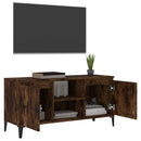 tv-skab med metalben 103,5x35x50 cm røget egetræsfarve