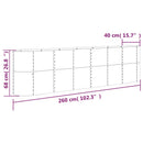 plantekasse 260x40x68 cm galvaniseret stål grå