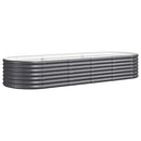 plantekasse 224x80x36 cm galvaniseret stål antracitgrå