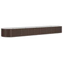 plantekasse 368x80x36 cm galvaniseret stål brun