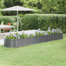 plantekasse 368x80x36 cm galvaniseret stål antracitgrå