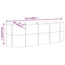 plantekasse 224x80x68 cm galvaniseret stål brun