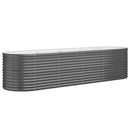 plantekasse 296x80x68 cm galvaniseret stål antracitgrå