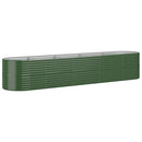 plantekasse 368x80x68 cm galvaniseret stål grøn