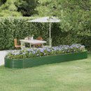plantekasse 396x100x36 cm galvaniseret stål grøn
