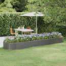 plantekasse 396x100x36 cm galvaniseret stål grå