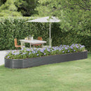 plantekasse 396x100x36 cm galvaniseret stål antracitgrå