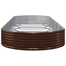 plantekasse 450x140x36 cm galvaniseret stål brun
