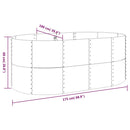 plantekasse 175x100x68 cm galvaniseret stål antracitgrå