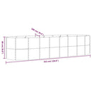 plantekasse 322x100x68 cm galvaniseret stål antracitgrå