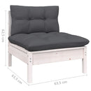 loungesæt til haven 9 dele med hynder massivt fyrretræ hvid