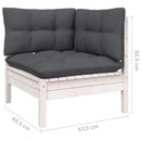 loungesæt til haven 11 dele med hynder massivt fyrretræ hvid