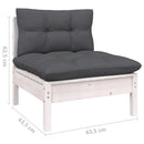 loungesæt til haven 11 dele med hynder massivt fyrretræ hvid