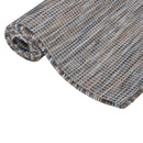 fladvævet udendørstæppe 80x250 cm brun og blå