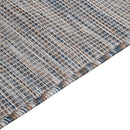 fladvævet udendørstæppe 80x250 cm brun og blå