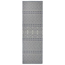 fladvævet udendørstæppe 80x250 cm stribet blå