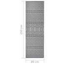 fladvævet udendørstæppe 80x250 cm stribet blå