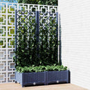 haveplantekasse med espalier blågrå 80x40x121,5 cm PP